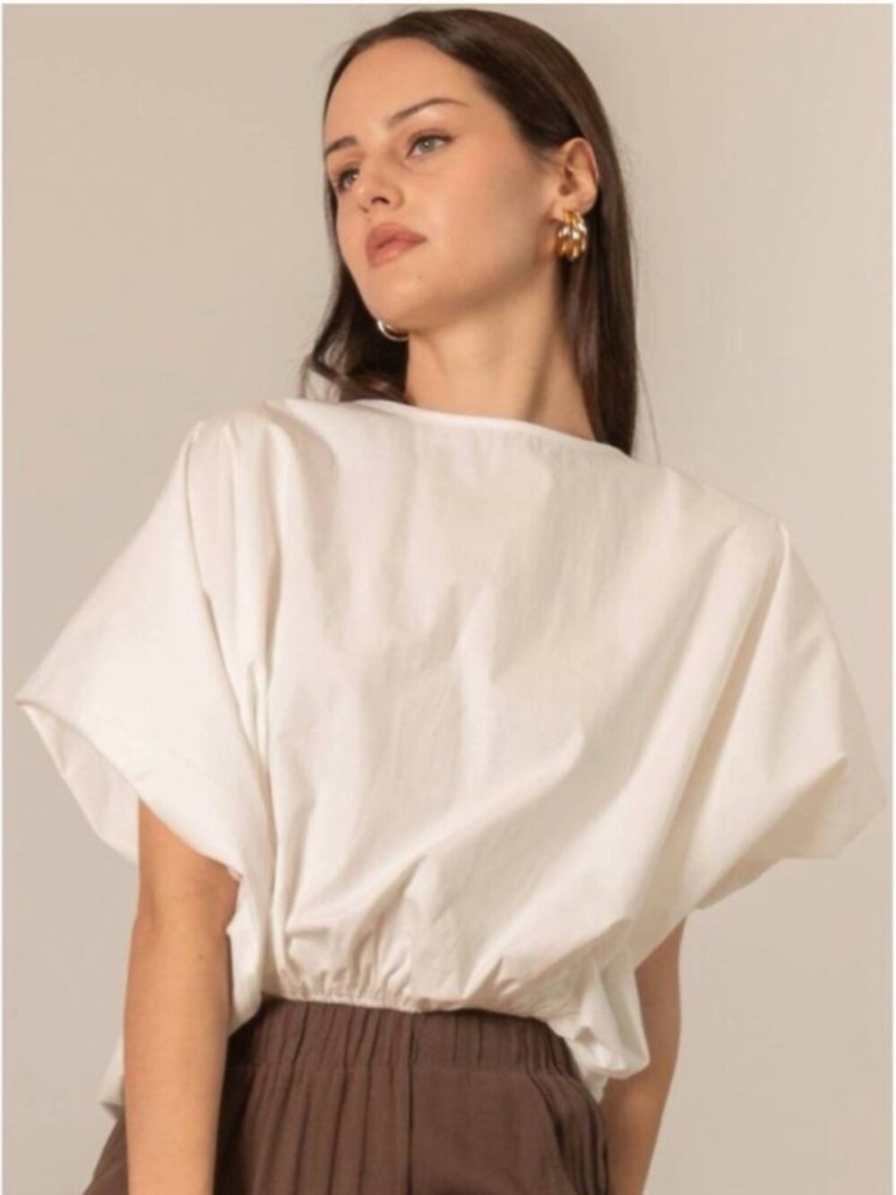 P Cill White Poplin Top